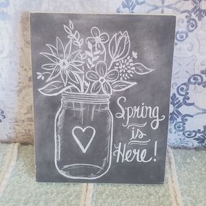 Spring is Here! Wood freestanding sign decor